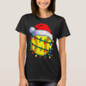 Softball Ball Santa Hat Christmas Softball Xmas Li T-shirt (Voorkant)