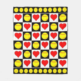 Softball-ballen en Gezichtsgerichte Softball Playe Fleece Deken