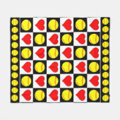 Softball-ballen en Gezichtsgerichte Softball Playe Fleece Deken (Voorkant (Horizontaal))