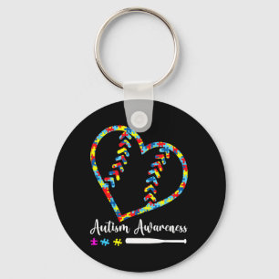 Softball Baseball Autisme Bewustzijn Premium Sleutelhanger