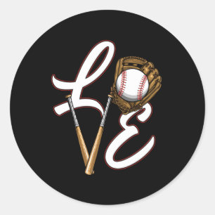 Softball Baseball Ball Glove Helmet Bat Pitcher Gi Ronde Sticker