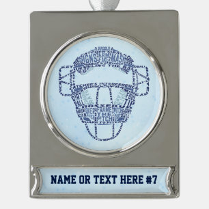 Softball Baseball Catchers Masker Banner Ornamer Verzilverd Banner Ornament