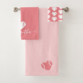 Softball Baseball Gepersonaliseerd Roze Meisje Bad Handdoek (Insitu)