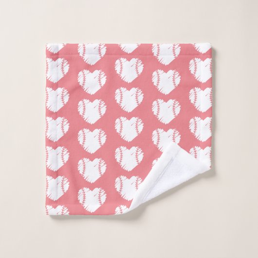 Softball Baseball Gepersonaliseerd Roze Meisje Bad Handdoek (Wasdoekje)