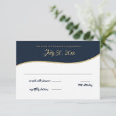 Softball Baseball Gold-reactiekaart RSVP Kaartje (Staand voorkant)