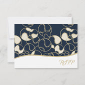 Softball Baseball Gold-reactiekaart RSVP Kaartje (Achterkant)