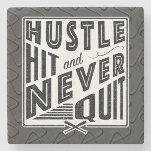 Softball Baseball Hustle, Hit & Nooit stoppen met  Stenen Onderzetter