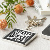 Softball Baseball Hustle Hit Quote Key Ring Sleutelhanger (Zijkant)