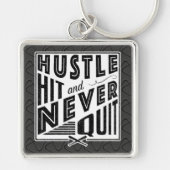 Softball Baseball Hustle Hit Quote Key Ring Sleutelhanger (Voorkant)