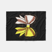 Softball Baseball Mom Bow Christian With Man This  Fleece Deken (Voorkant (Horizontaal))