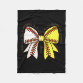 Softball Baseball Mom Bow Christian With Man This  Fleece Deken (Voorkant)