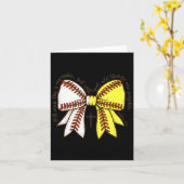 Softball Baseball Mom Bow Christian With Man This  Kaart (Gele Bloem)