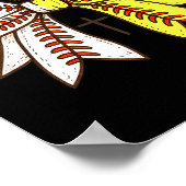 Softball Baseball Mom Bow Christian With Man This  Poster (Hoek)