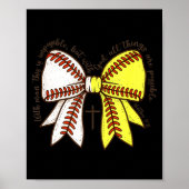 Softball Baseball Mom Bow Christian With Man This  Poster (Voorkant)