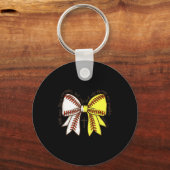 Softball Baseball Mom Bow Christian With Man This Sleutelhanger (Voorkant)