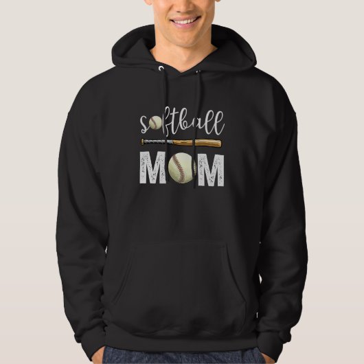 Softball Baseball Mom coll Mother's Day Softball Hoodie (Voorkant)