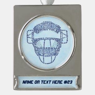 Softball Baseball Persoonlijke kerstversiering Verzilverd Banner Ornament