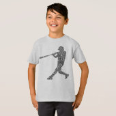 Softball Baseball Player Typografisch T-shirt (Voorkant volledig)