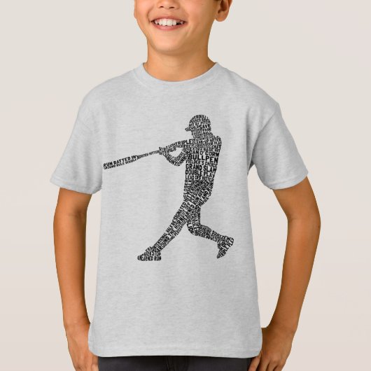 Softball Baseball Player Typografisch T-shirt (Voorkant)