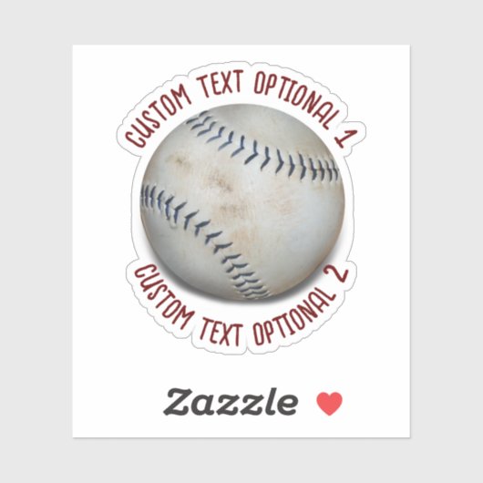 Softball Baseball With Text Sticker (Vel)