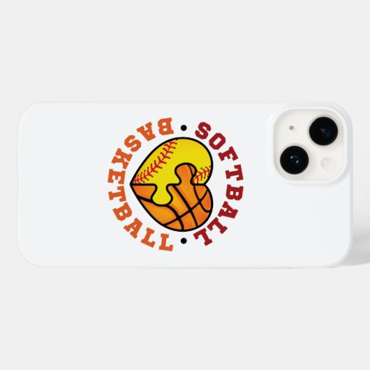 Softball Basketball Heart Case-Mate iPhone Case (Achterkant (horizontaal))