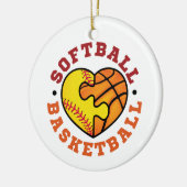 Softball Basketball Heart Keramisch Ornament (Links)