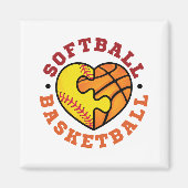 Softball Basketball Heart Magneet (Voorkant)