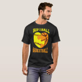 Softball Basketball Sports  Heart Activity Hobby F T-shirt (Voorkant volledig)
