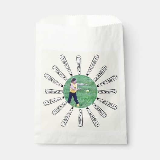 Softball Bat Photo Flower Bedankzakje (Voorkant)