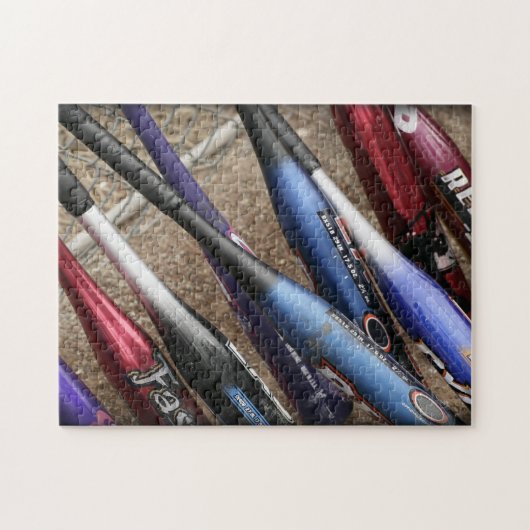 Softball Bats in Dugout Legpuzzel (Horizontaal)