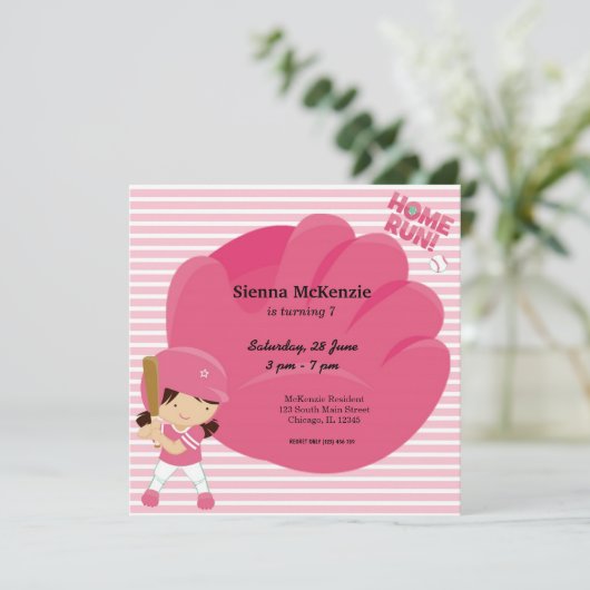 Softball Batter Kaart (Staand voorkant)