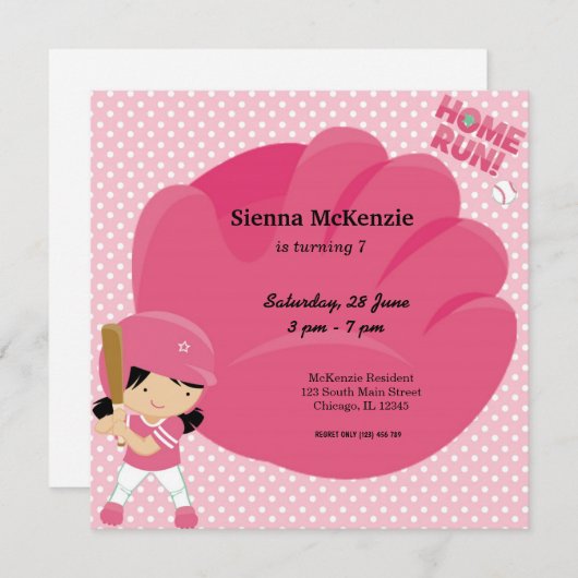 Softball Batter Kaart (Voorkant / Achterkant)