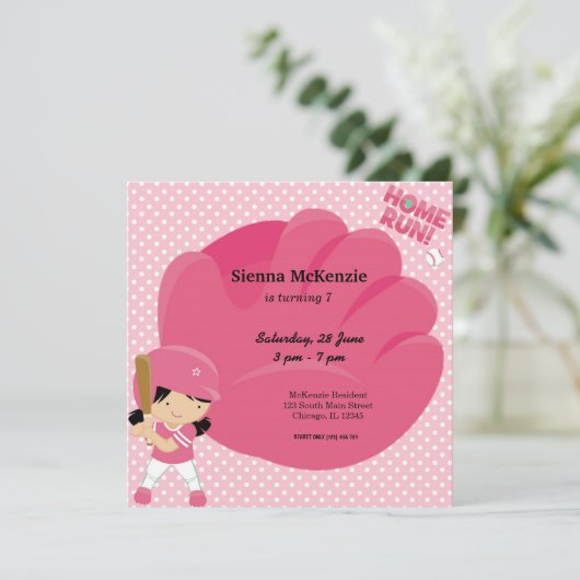 Softball Batter Kaart (Staand voorkant)