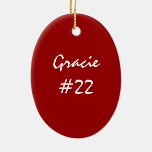 Softball Batter Ornament (Achterkant)