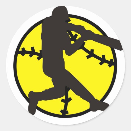 softball batter ronde sticker (Voorkant)
