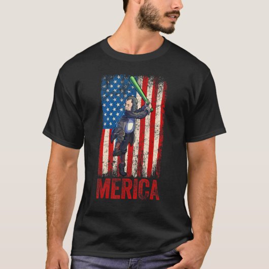 Softball Benjamin Franklin 4 juli vrouwen Ameri T-shirt (Voorkant)