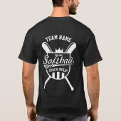 Softball beste coach dank u team speler cadeau t-shirt (Achterkant)
