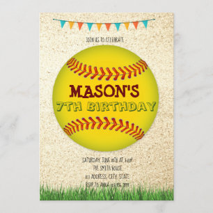 Softball Birthday Invitation Kaart
