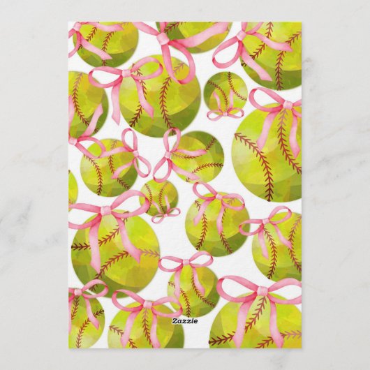 Softball Birthday Kaart (Achterkant)