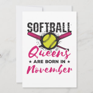 Softball Birthday November Vrouwen Meisjes Feestdagenkaart