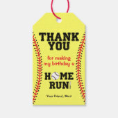 Softball Birthday Party Bedankt Cadeaulabel (Voorkant)