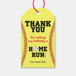 Softball Birthday Party Bedankt Cadeaulabel