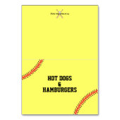 Softball Birthday Party Buffet Food Table Kaart (Voorkant)