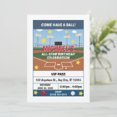 Softball Birthday Party Invitation Kaart (Staand voorkant)