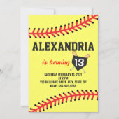 Softball Birthday Party Invitations Kaart (Voorkant)