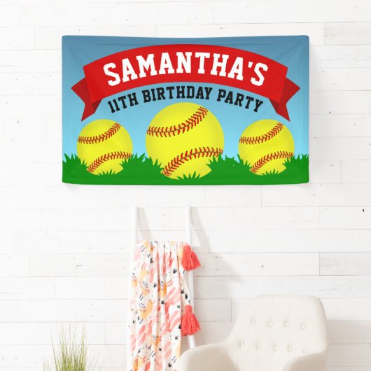 Softball Birthday Party Spandoek (Insitu)