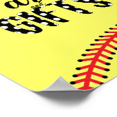 Softball Birthday Party Theme Kaarten and Gifts Si Poster (Hoek)
