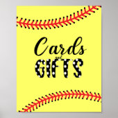 Softball Birthday Party Theme Kaarten and Gifts Si Poster (Voorkant)