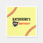 Softball Birthday Party Theme Paper Servet (Voorkant)