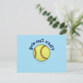 Softball-Blue Briefkaart (Staand voorkant)